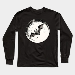 Origami Bat (Sumi-E) Long Sleeve T-Shirt